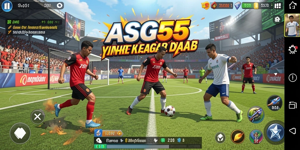 Tangkapan layar gameplay ASG55 menampilkan aksi seru dalam olahraga.