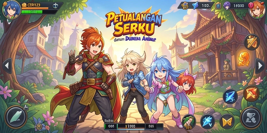 Tangkapan layar dari CERI123 menampilkan aksi pertarungan karakter anime.