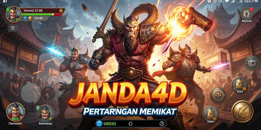 Tangkapan layar menunjukkan pertarungan seru dalam JANDA4D.