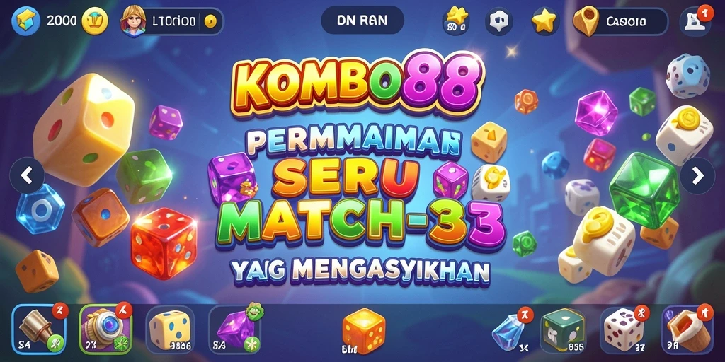 Tampilan gameplay seru di KOMBO88 dengan mencocokkan item.