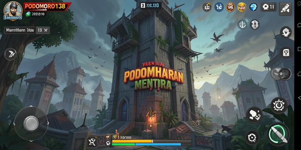 Tampilan gameplay menegangkan dari PODOMORO138 saat melawan gelombang musuh.